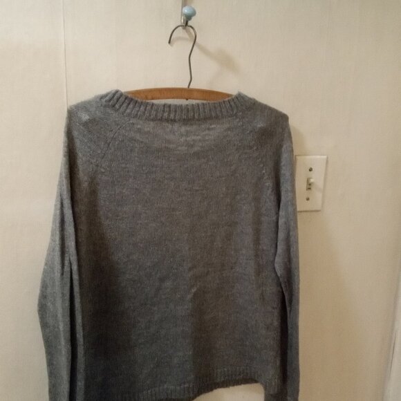 Woolrich Womens Gray Owl Print Wool Mohair Pullover Sweater Size M Long Sleeve - Picture 4 of 5